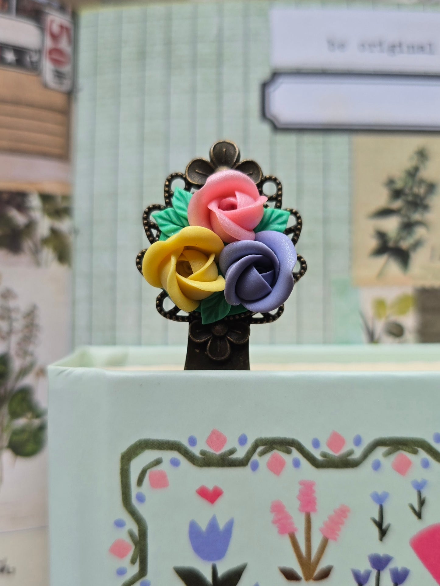 Pastel Rose Trio Bookmark