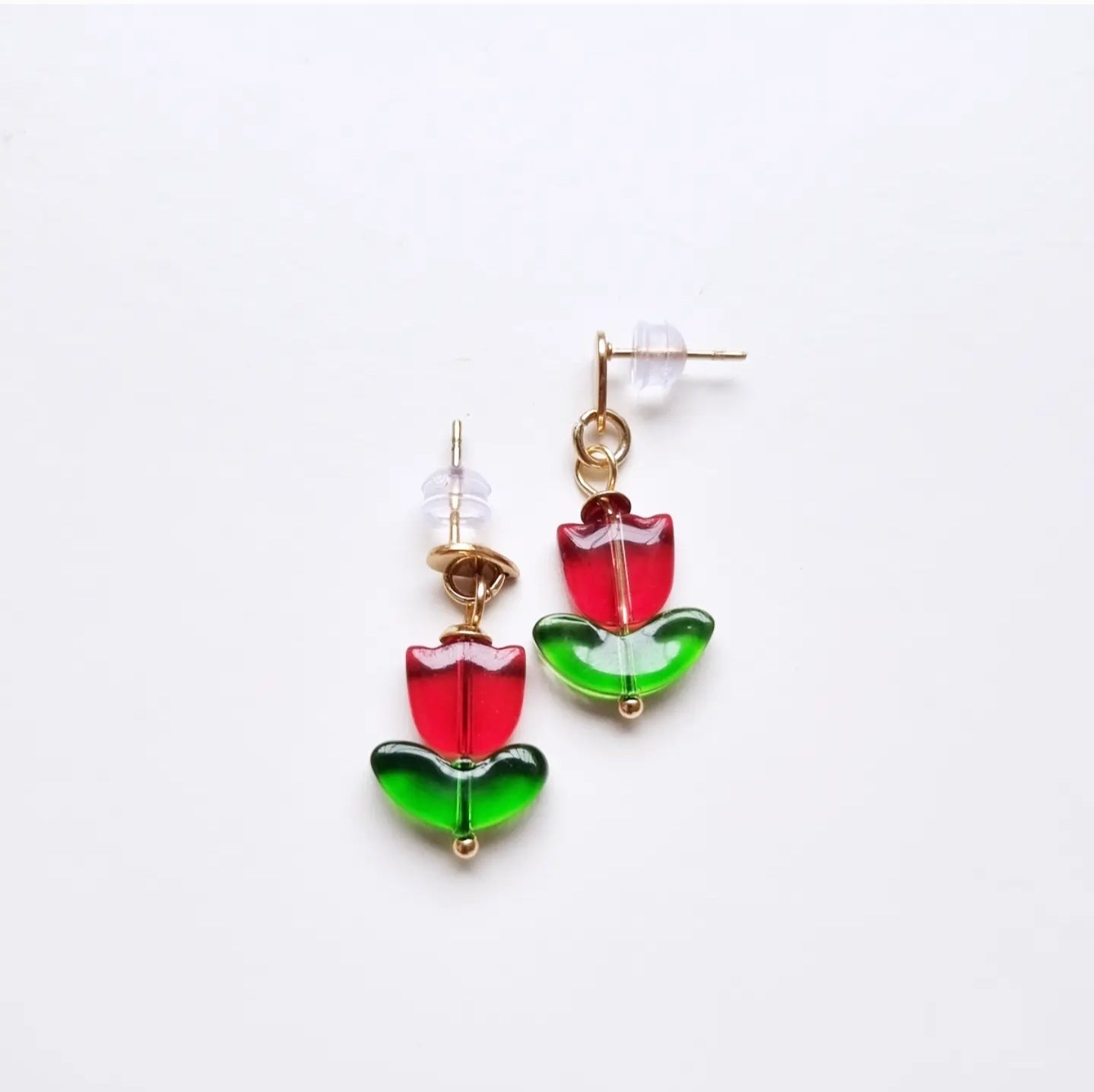 Little Tulip Earrings - red