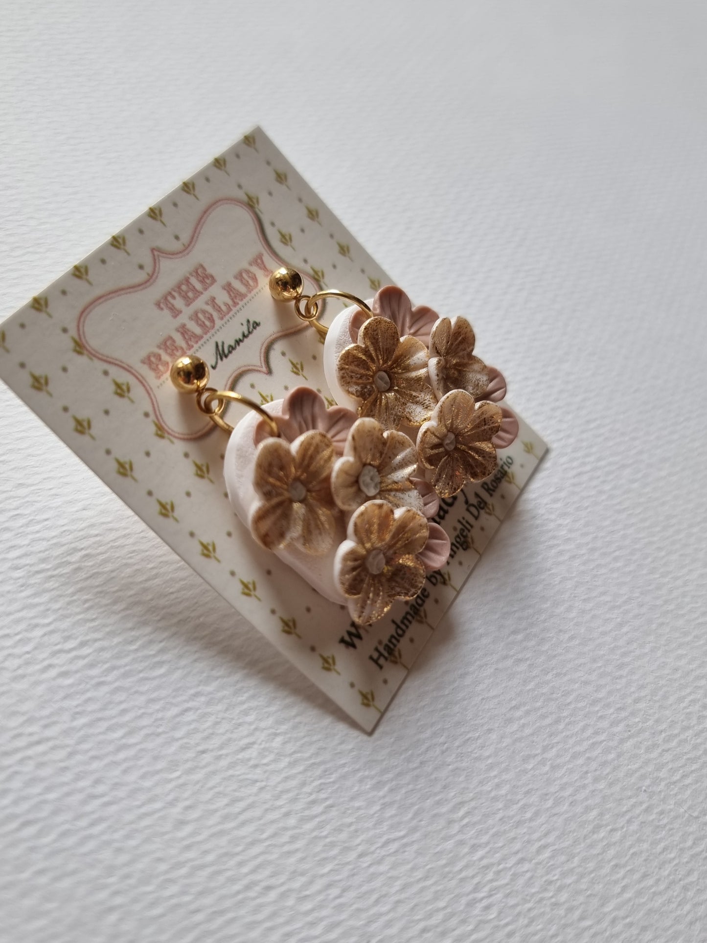Fairytale wedding dangling earrings - Gold Dust