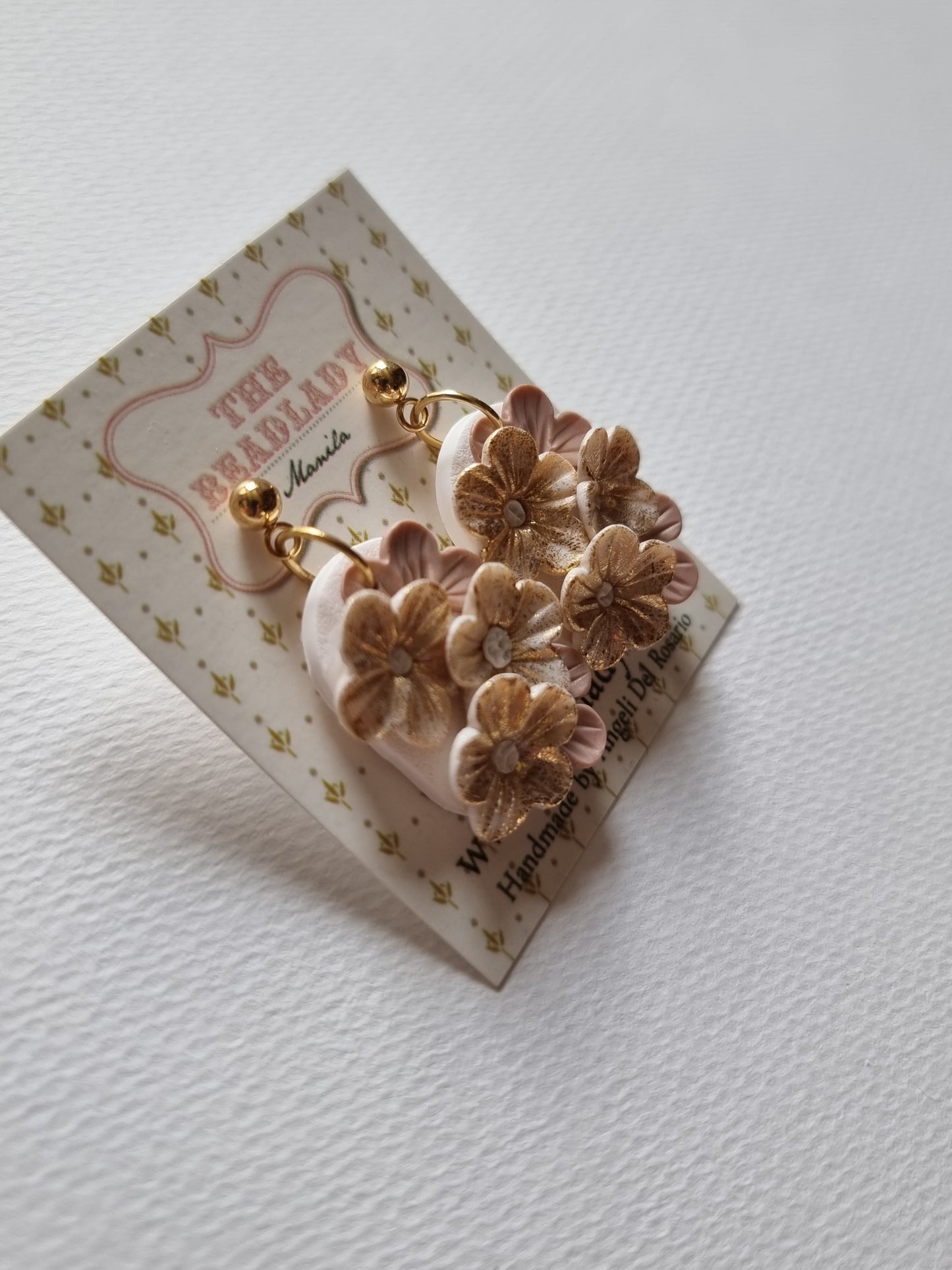 Fairytale wedding dangling earrings  - Gold Dust