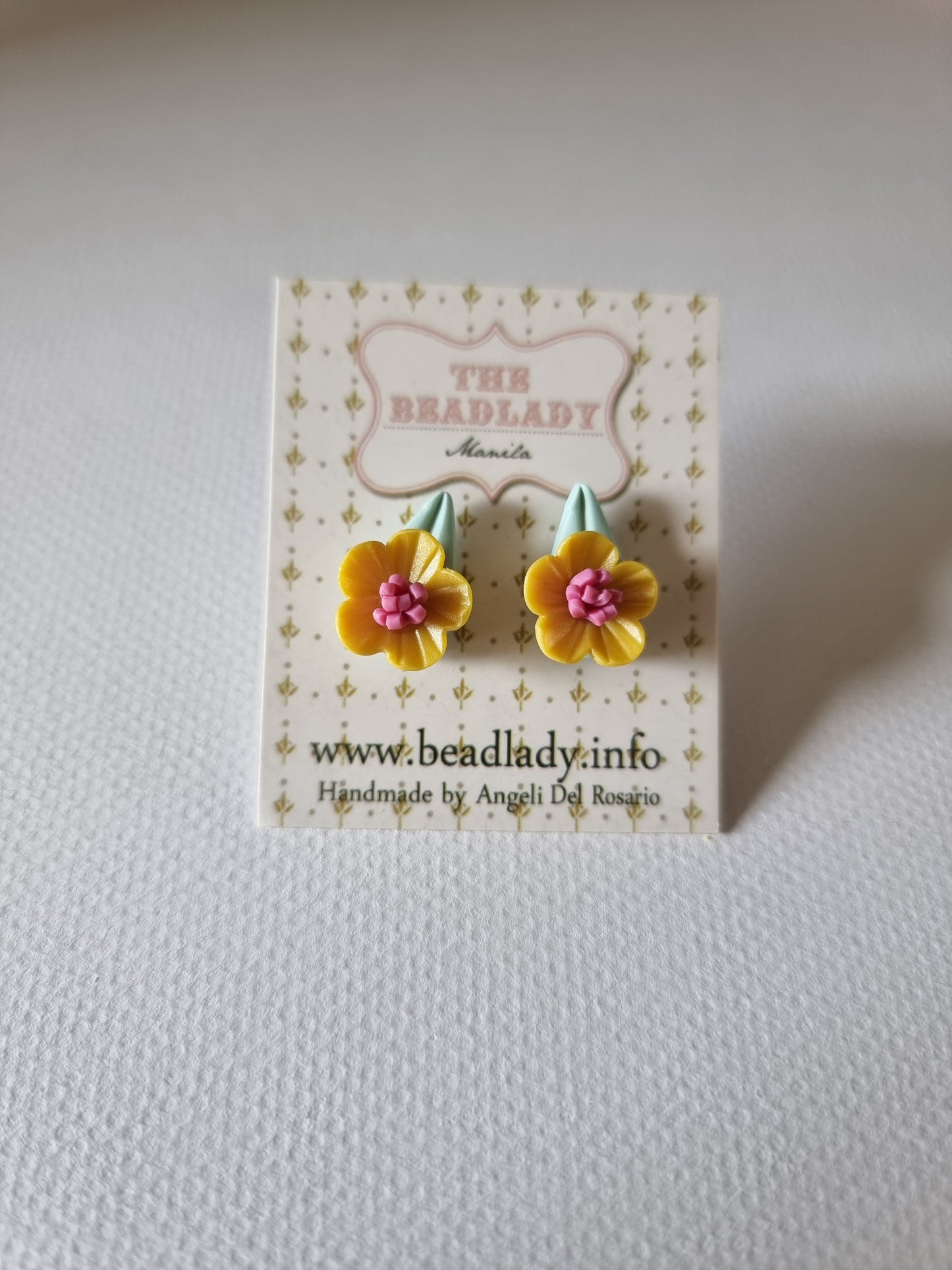 Yellow & Rose Pink Pompom Fairydrops Stud Earrings