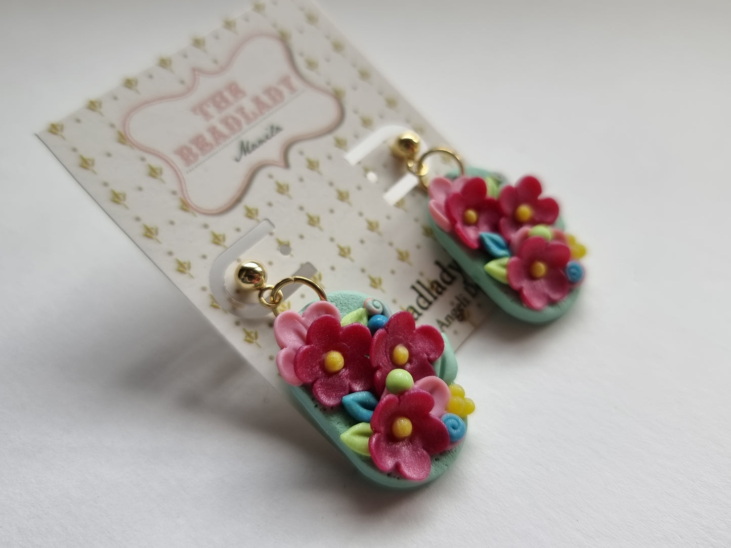Red Colorburst dangling earrings