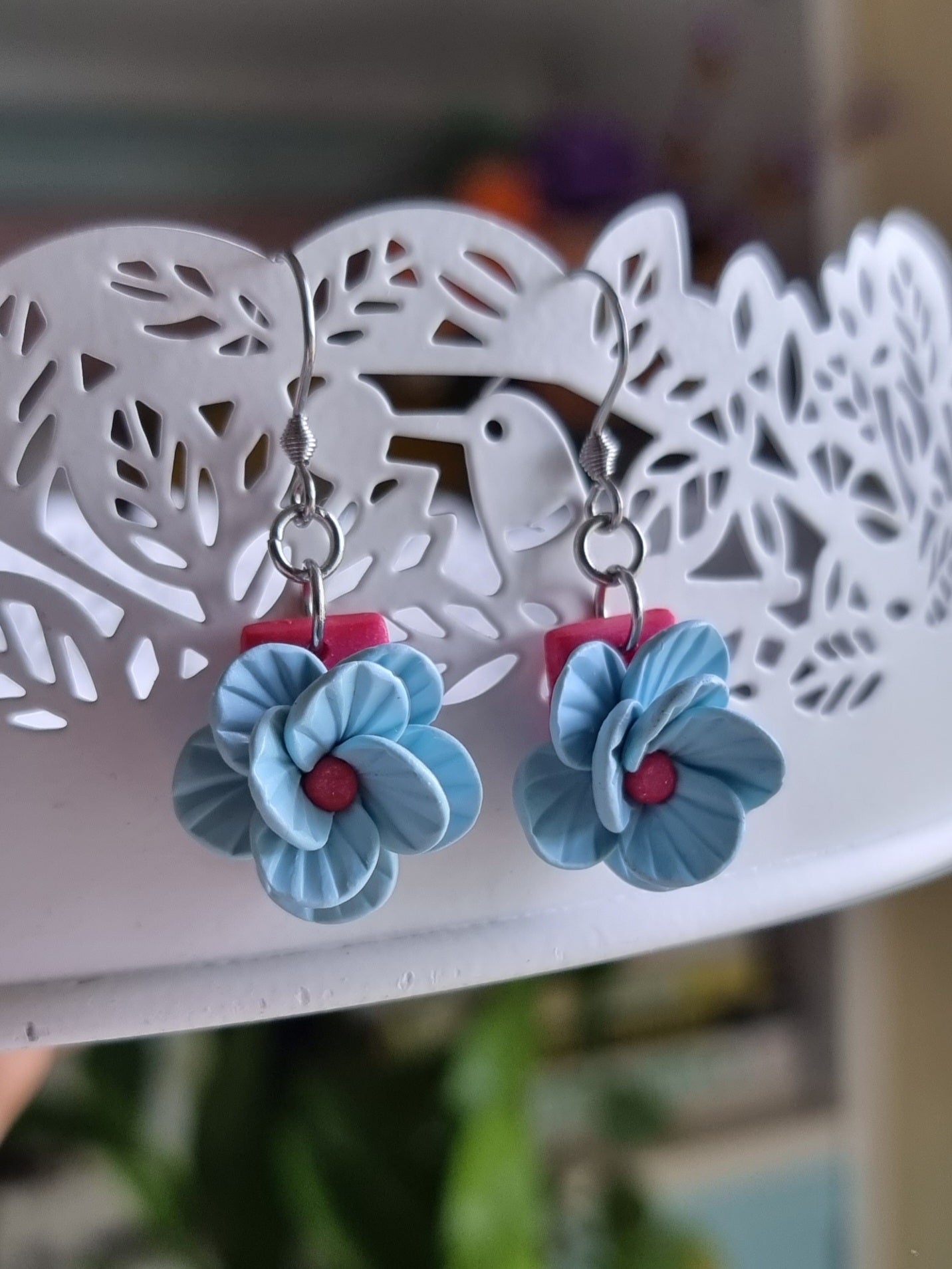 Blue Blossom dangling earrings