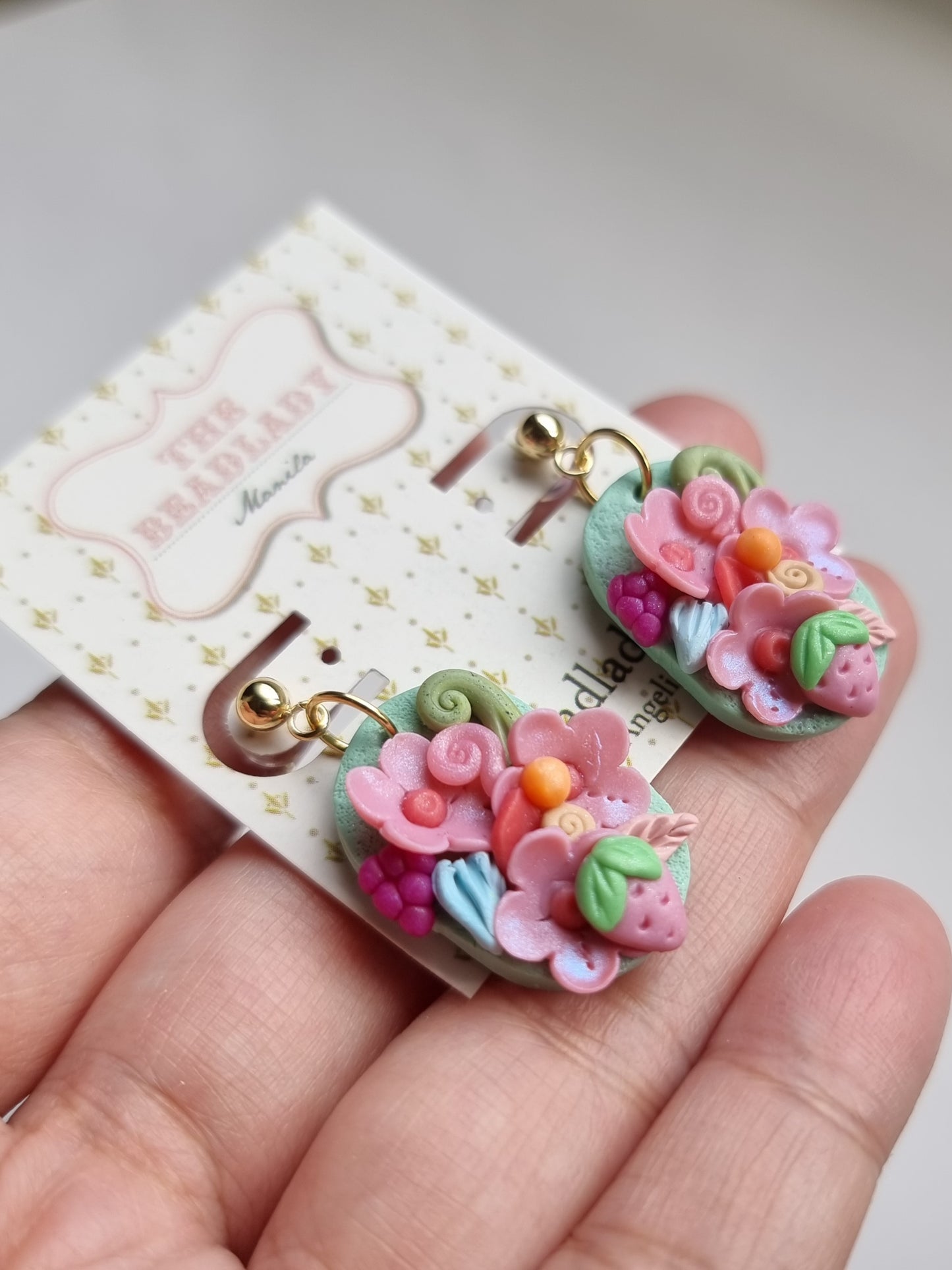 Iridescent Pink Colorburst dangling earrings