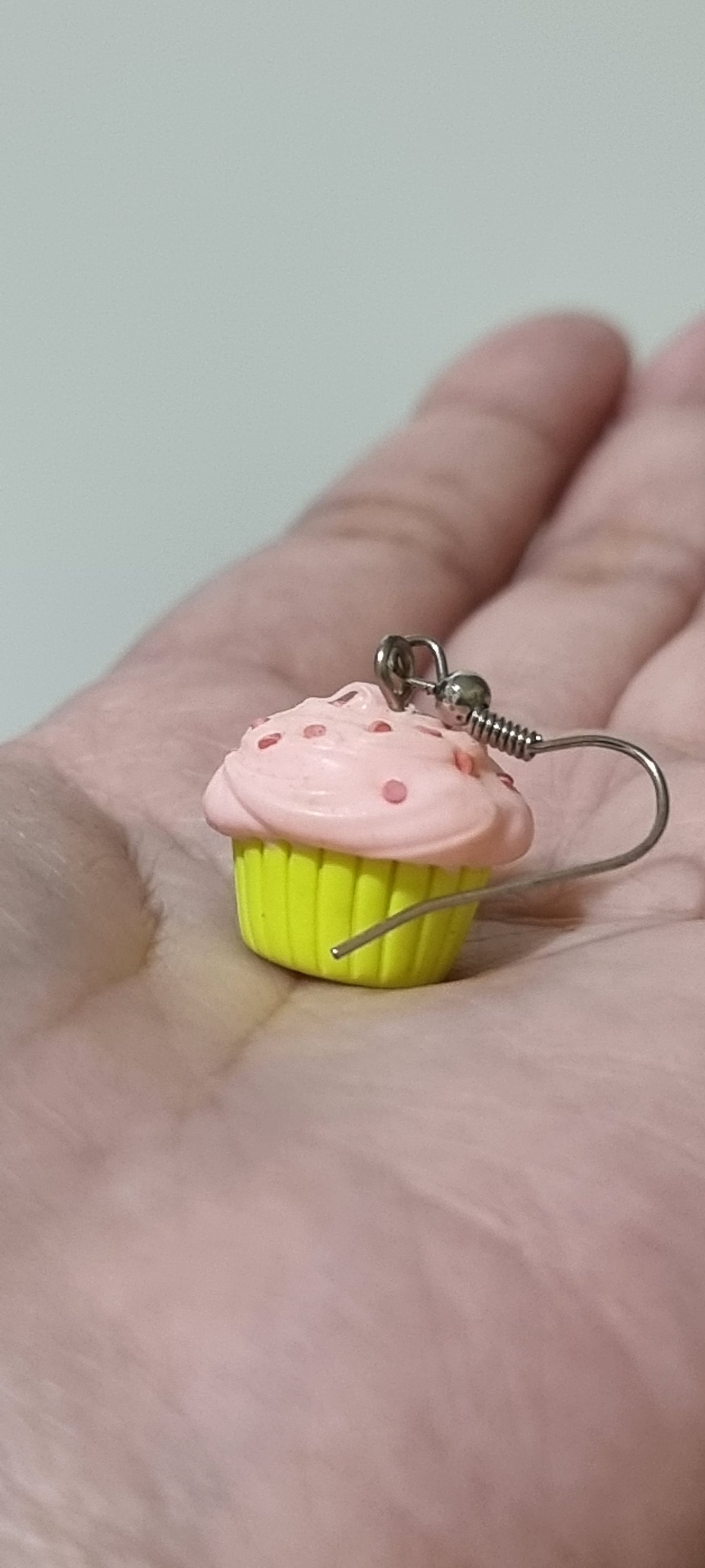 Strawberry Lime Shortcake Cupcake Dangling Earrings