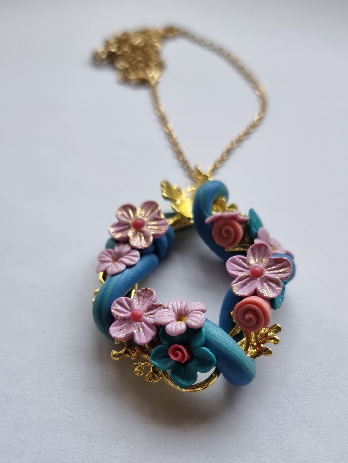Sapphire Vine Fairytale Floral necklace