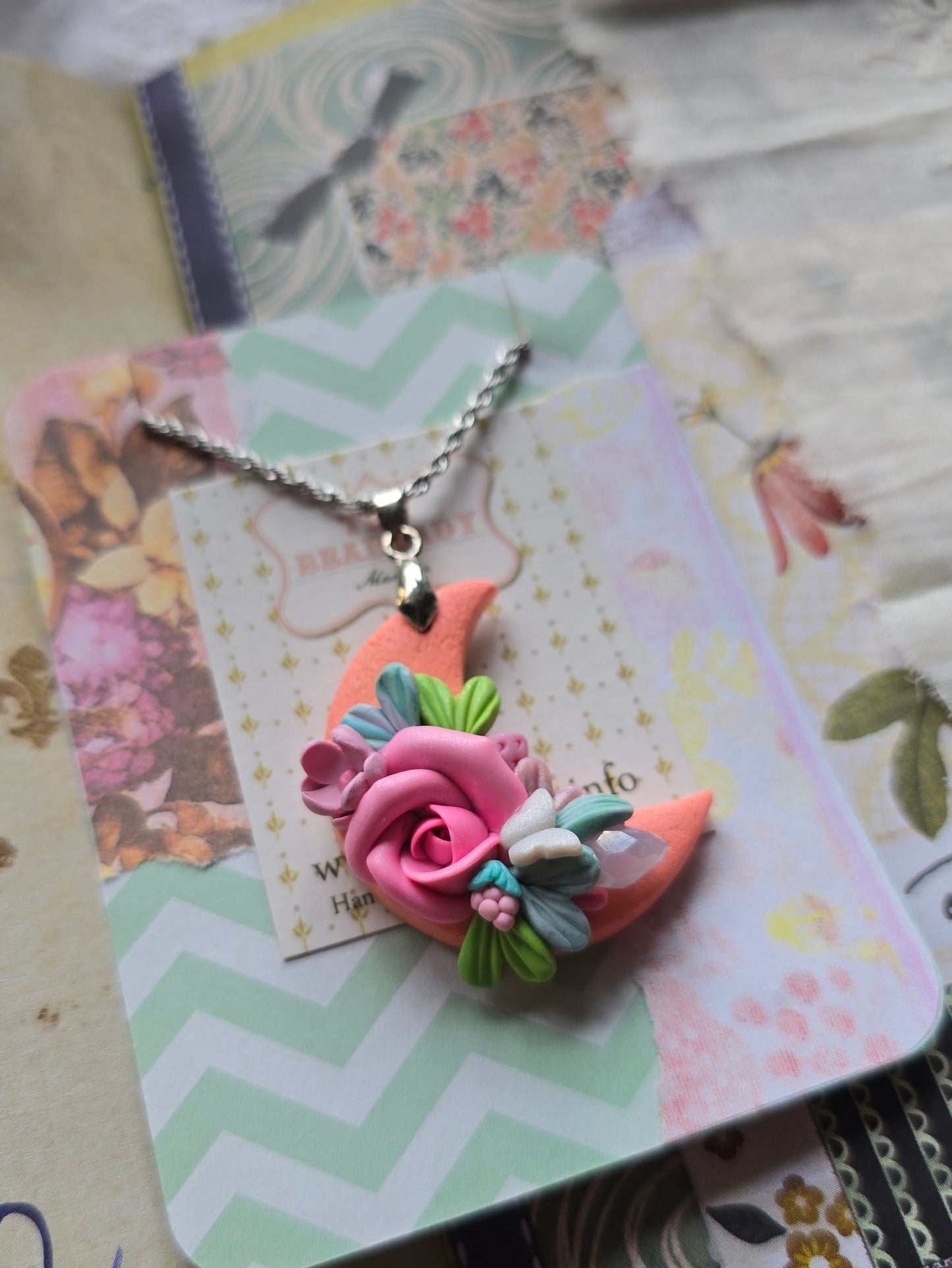 Moon Necklace - Orange Summer