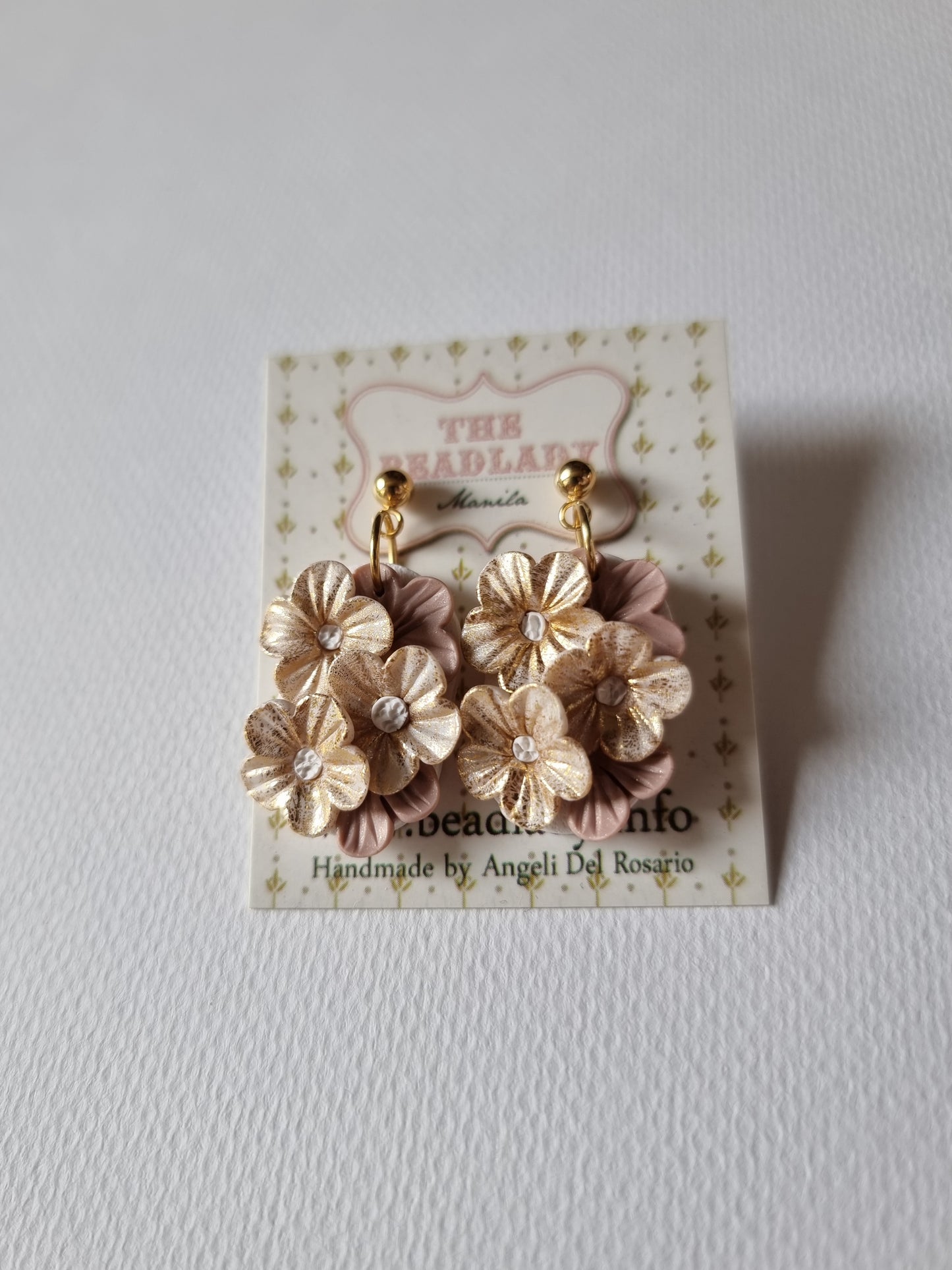 Fairytale wedding dangling earrings - Gold Dust