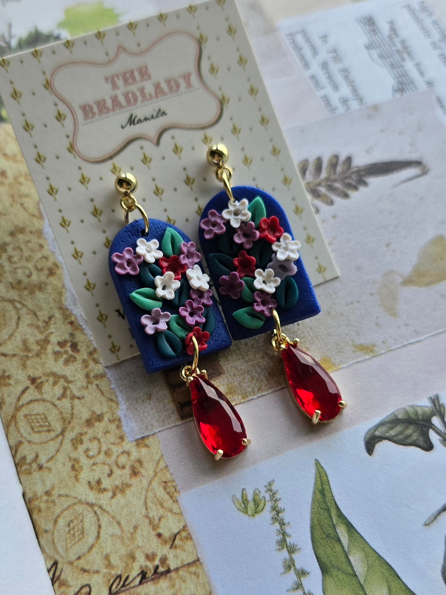 Secret Garden earrings - Midnight Passion