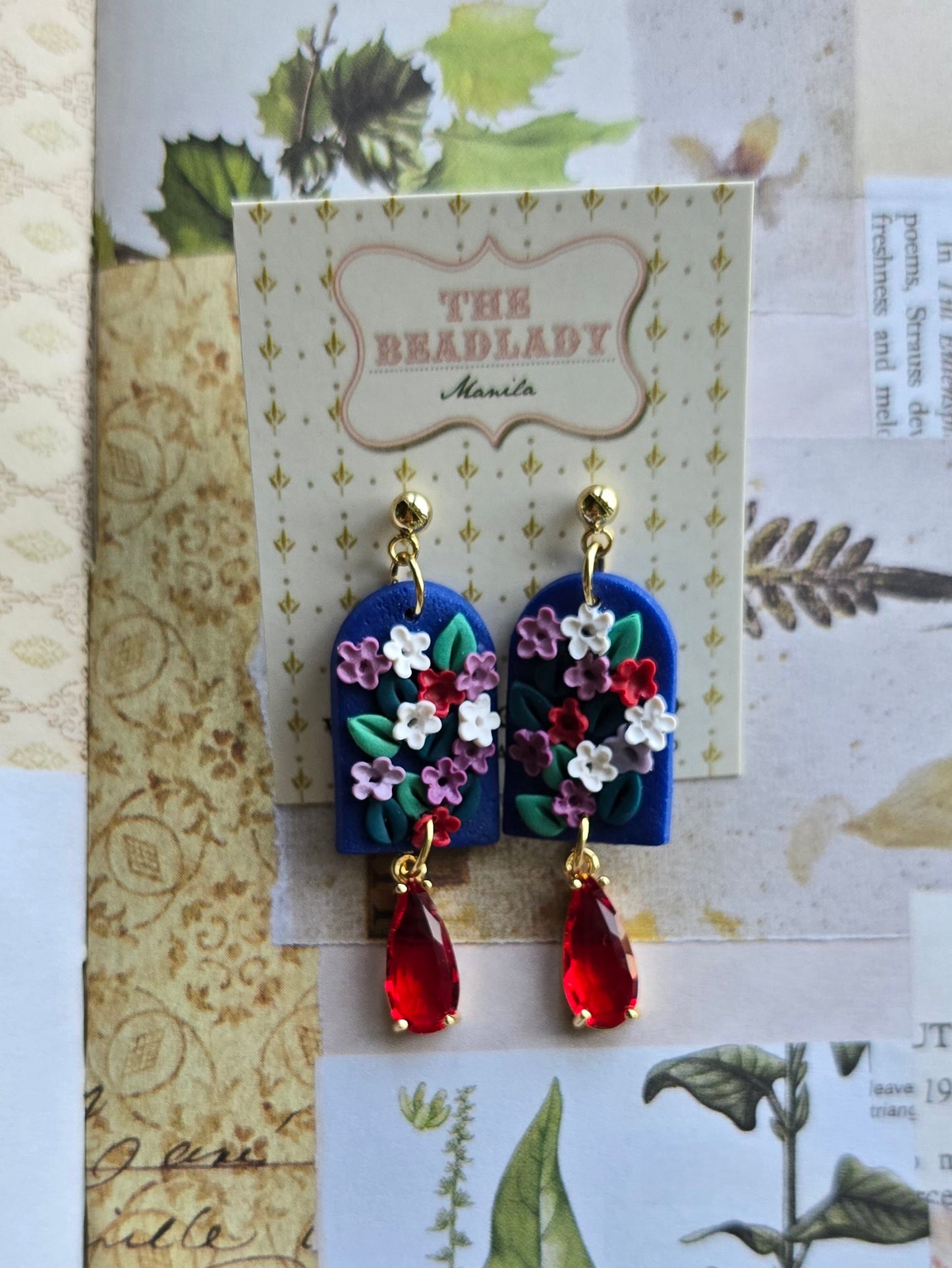 Secret Garden earrings - Midnight Passion