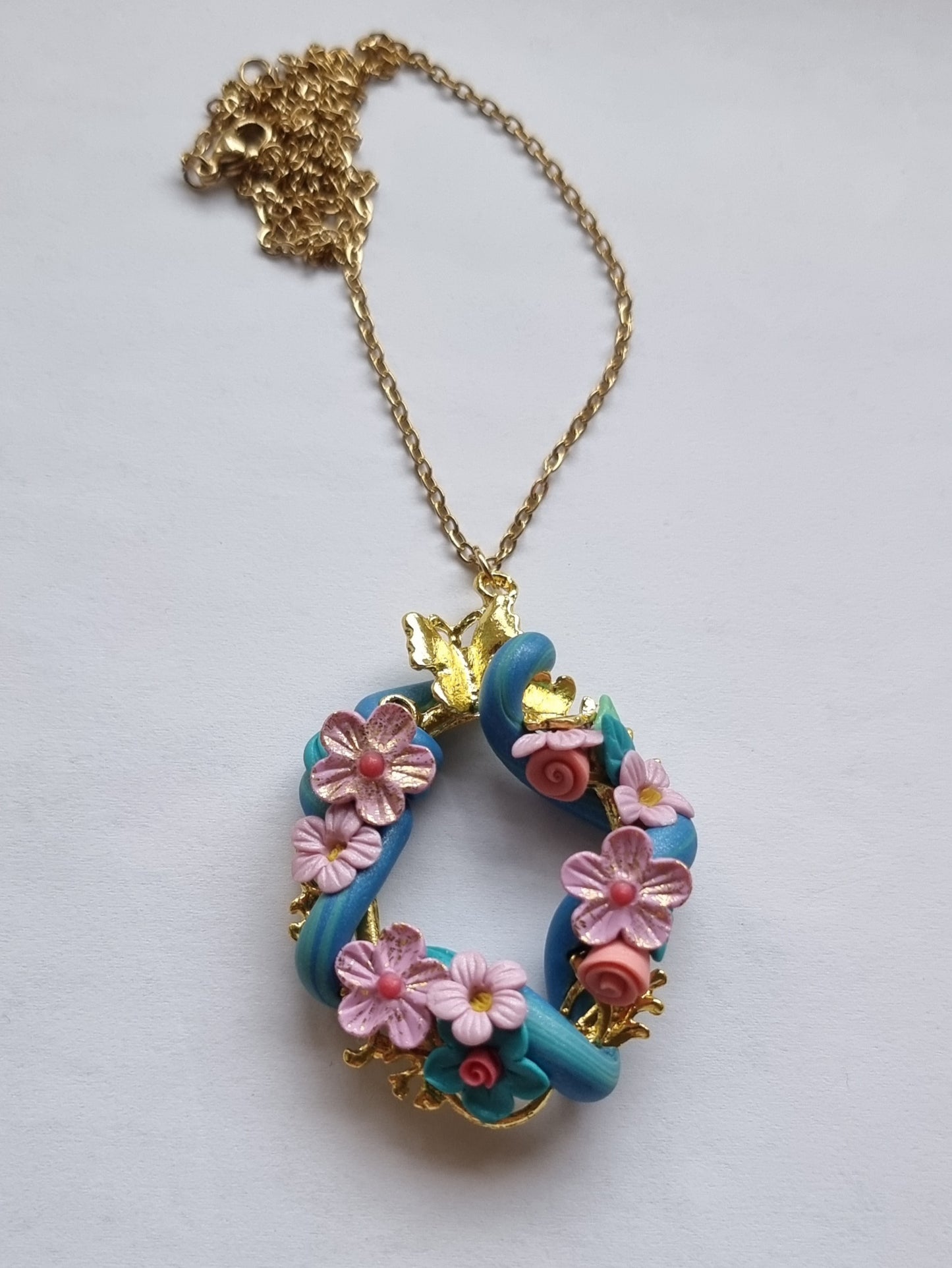 Sapphire Vine Fairytale Floral necklace