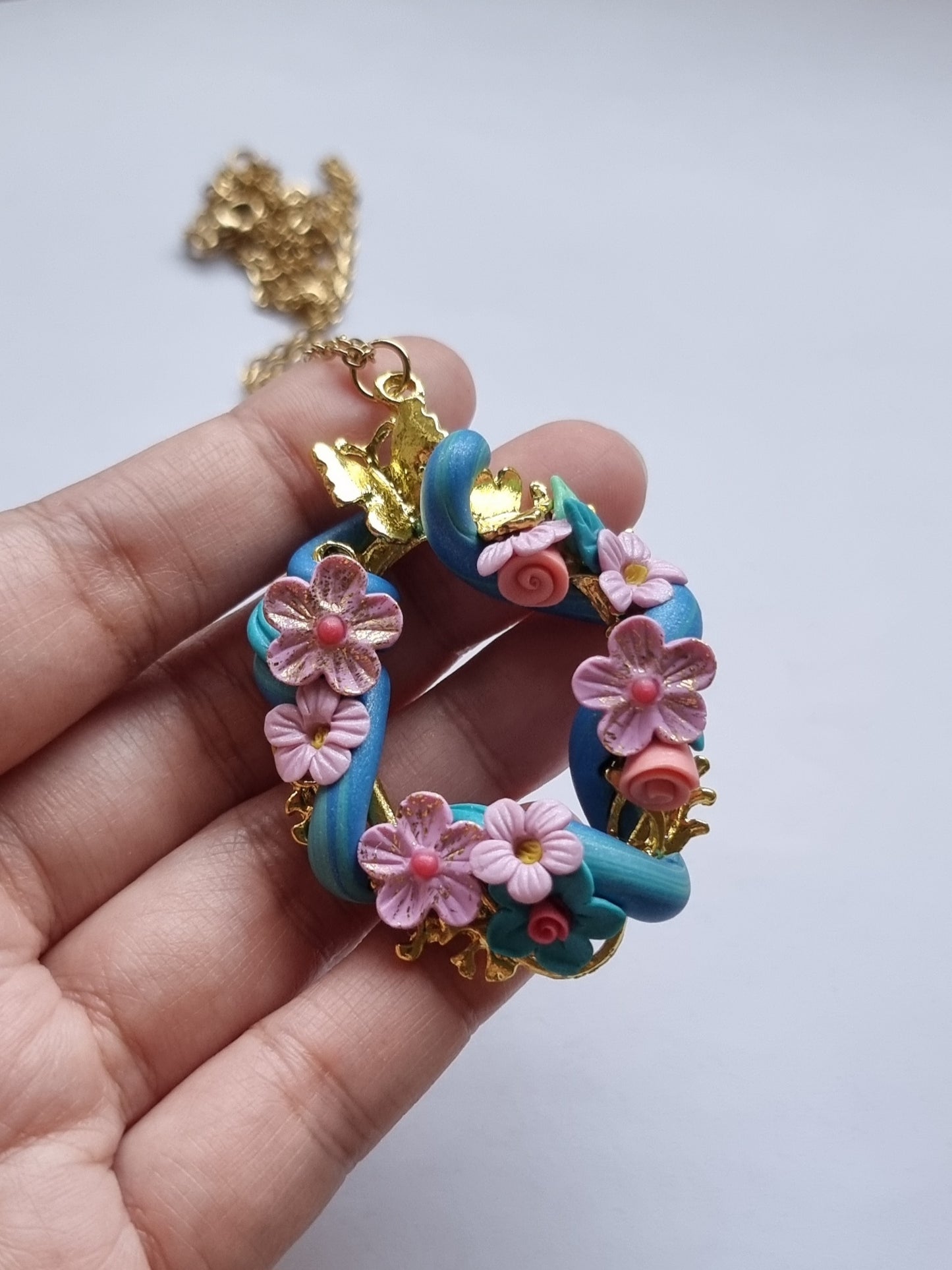 Sapphire Vine Fairytale Floral necklace