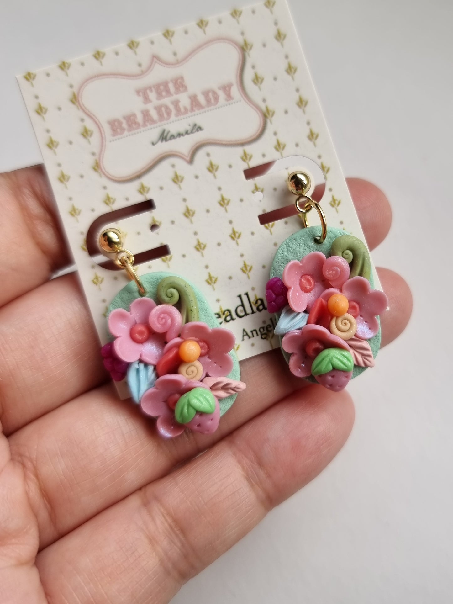 Iridescent Pink Colorburst dangling earrings