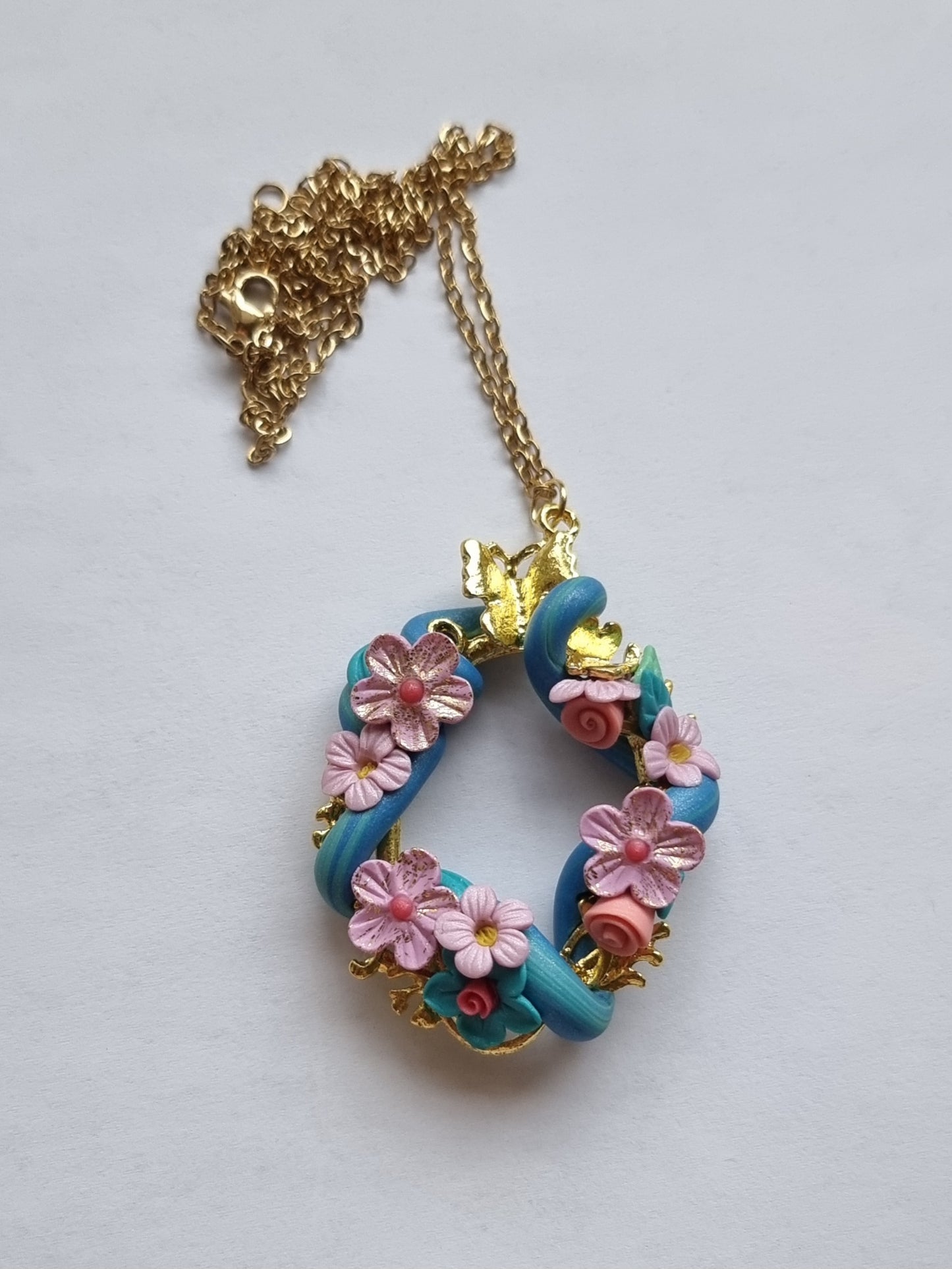 Sapphire Vine Fairytale Floral necklace