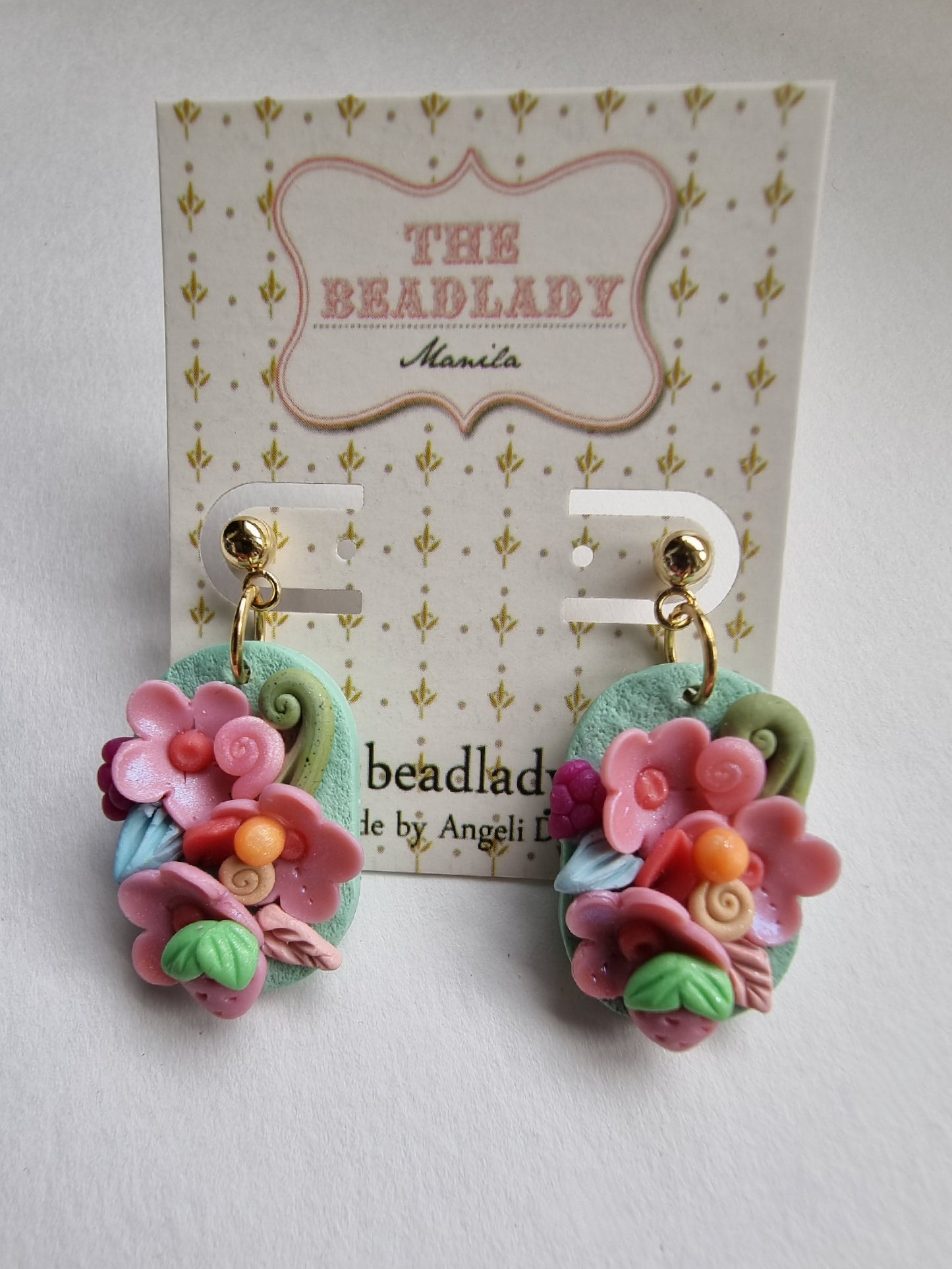 Iridescent Pink Colorburst dangling earrings