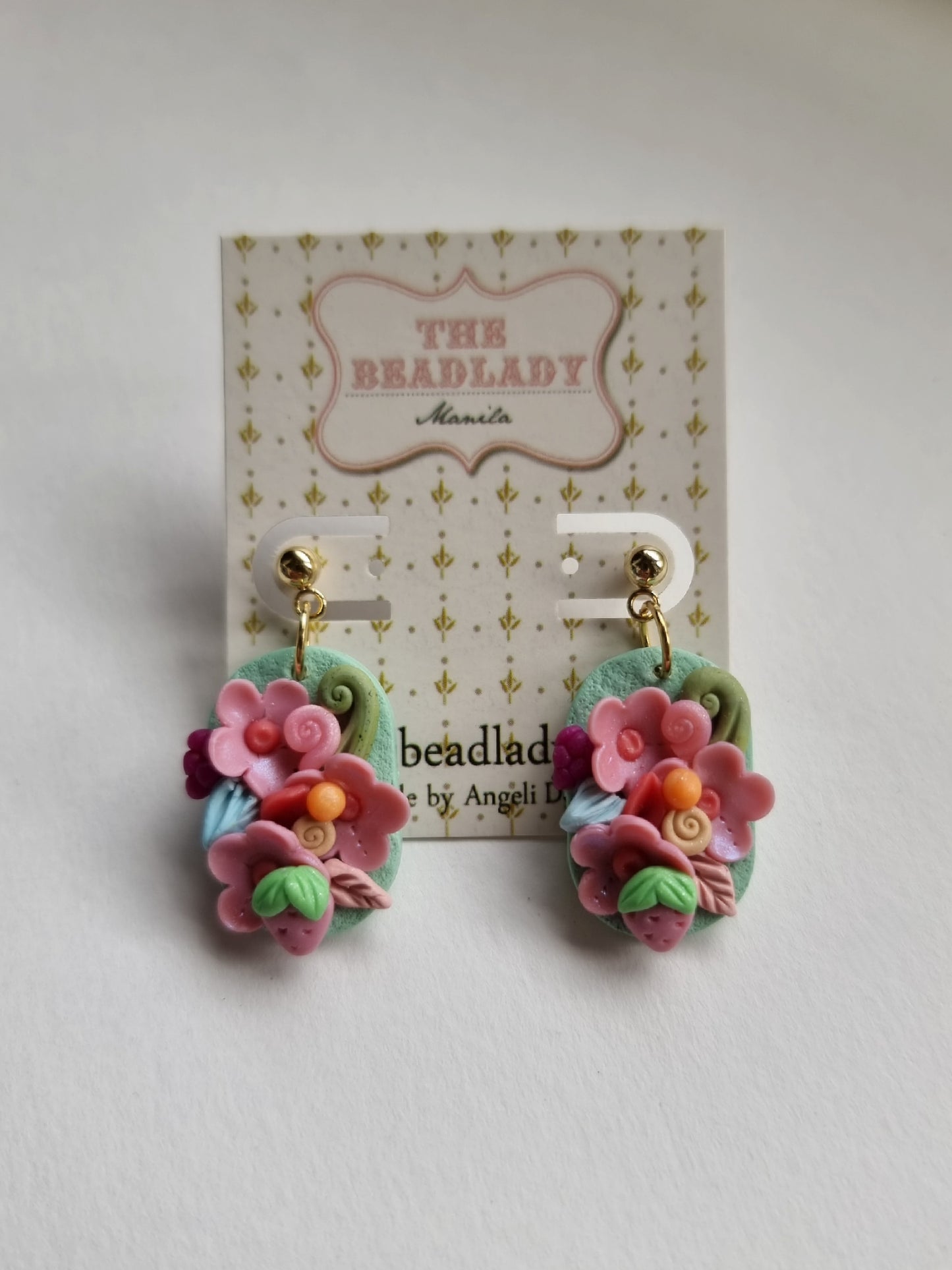 Iridescent Pink Colorburst dangling earrings