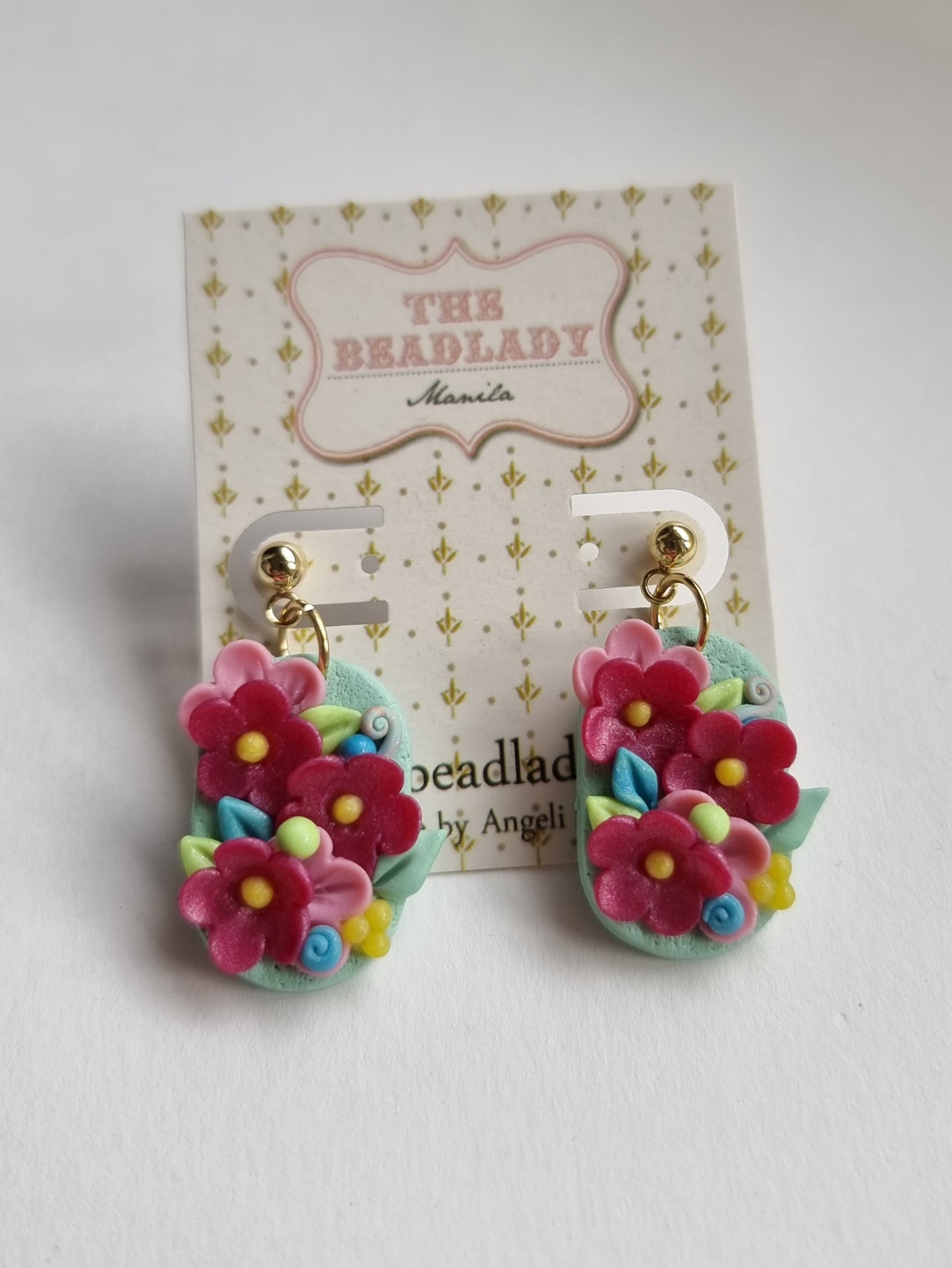 Red Colorburst dangling earrings