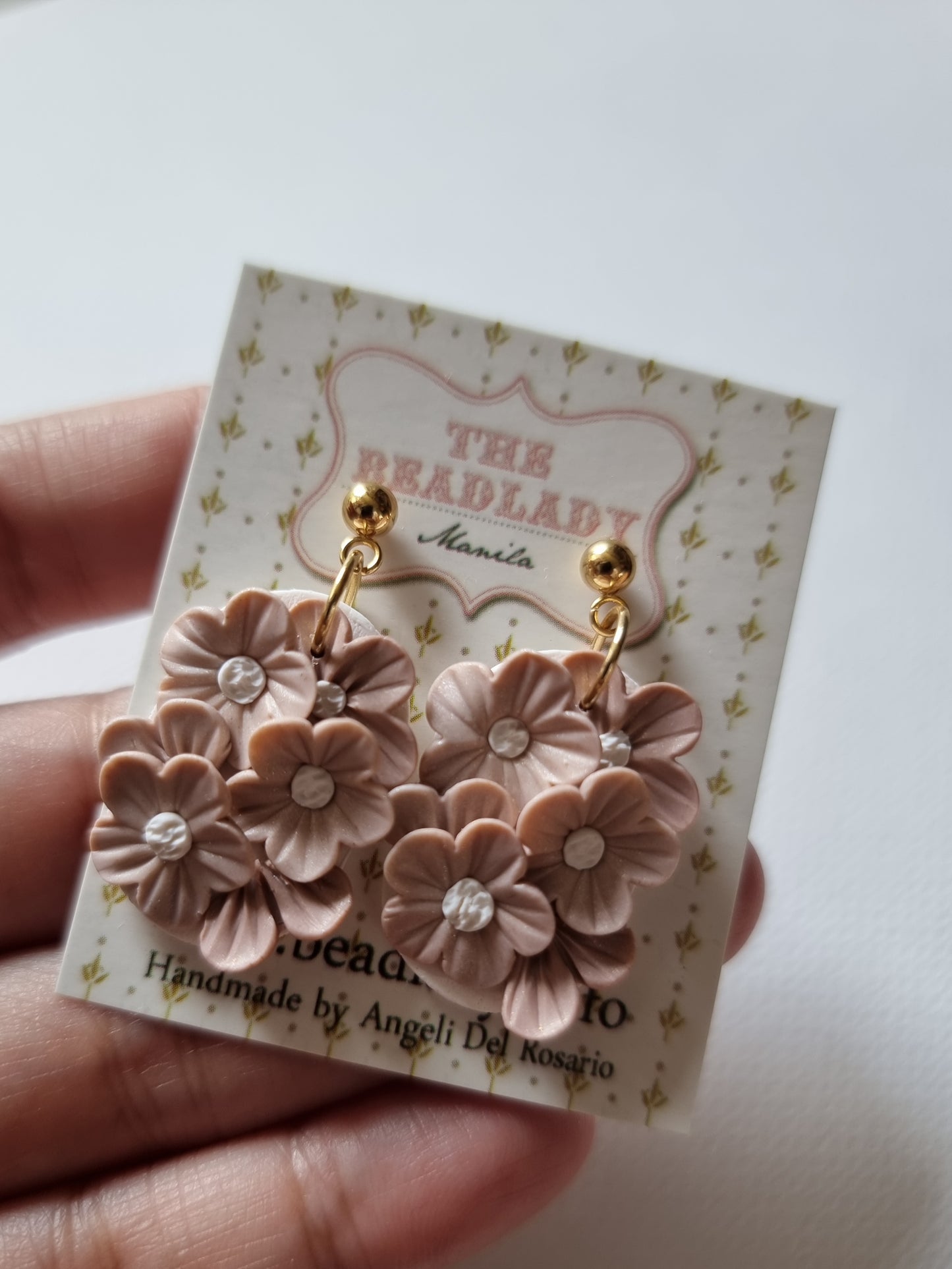 Fairytale wedding dangling earrings - brown