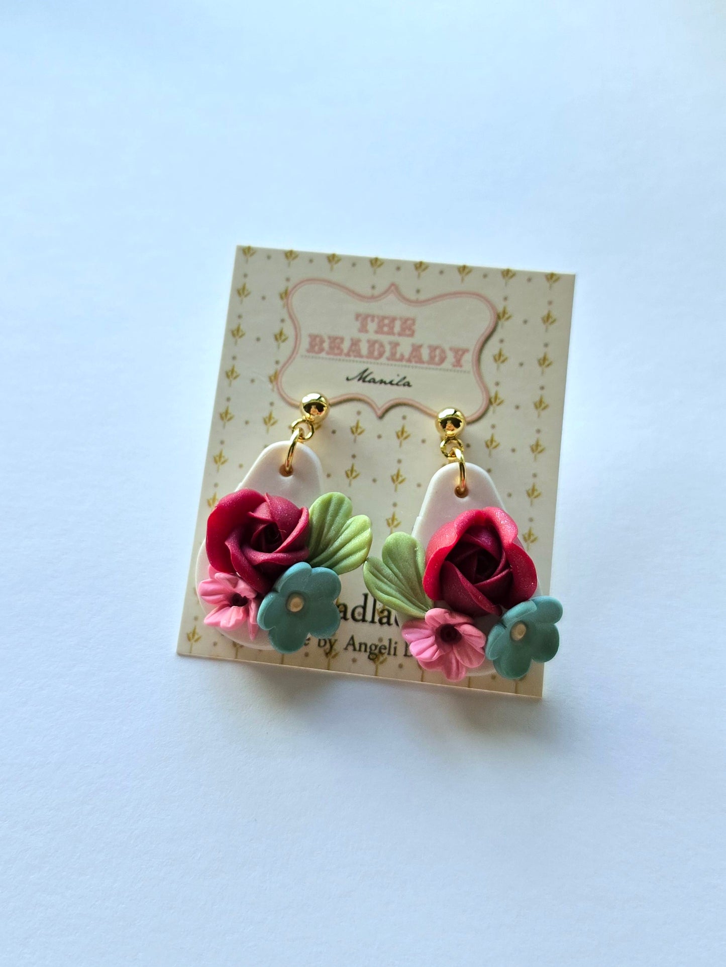 Whimsydew dangling earrings - Red, Blue, & Pink