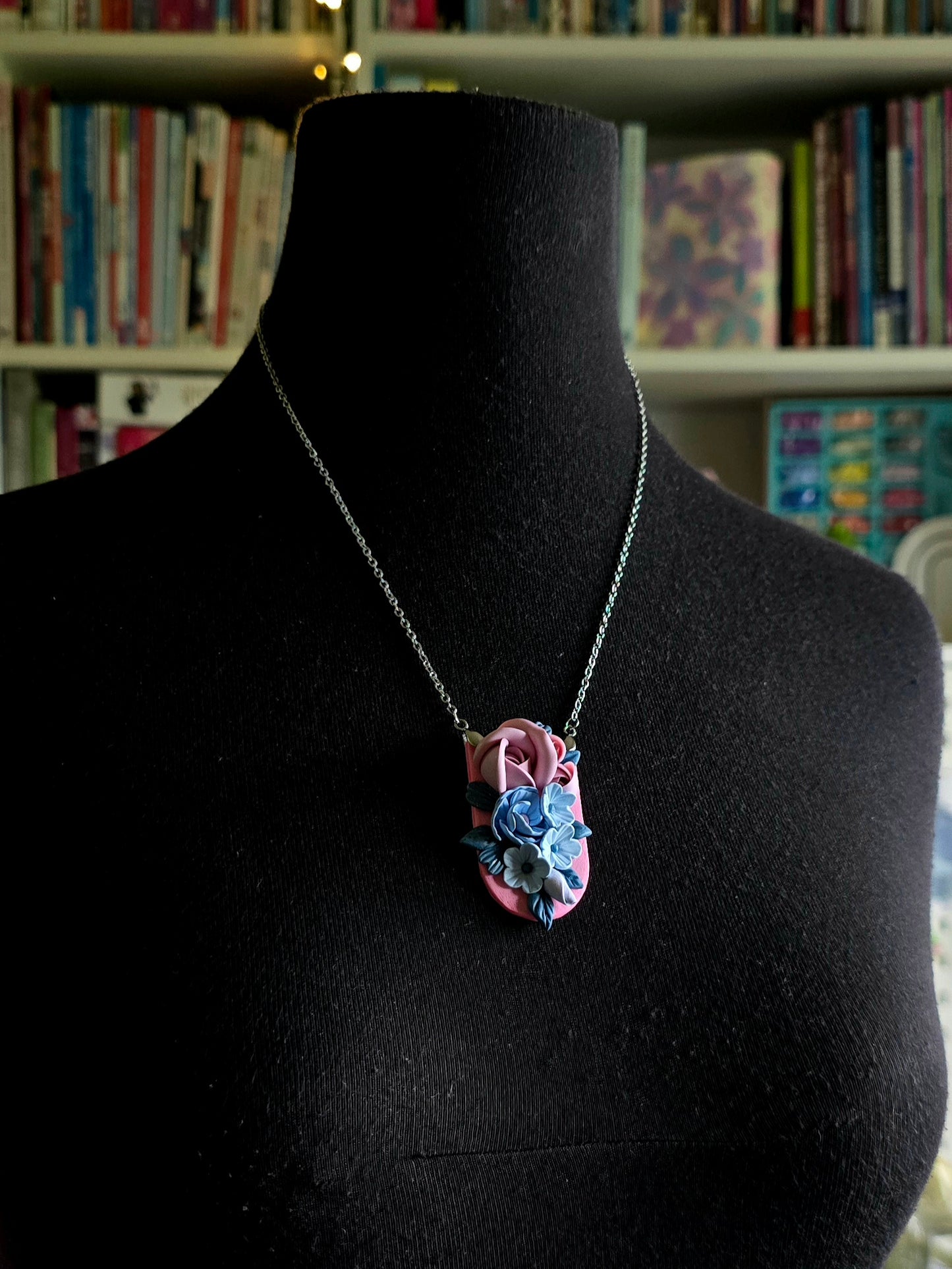 Colorburst necklace - Pink and Blue Petalscape