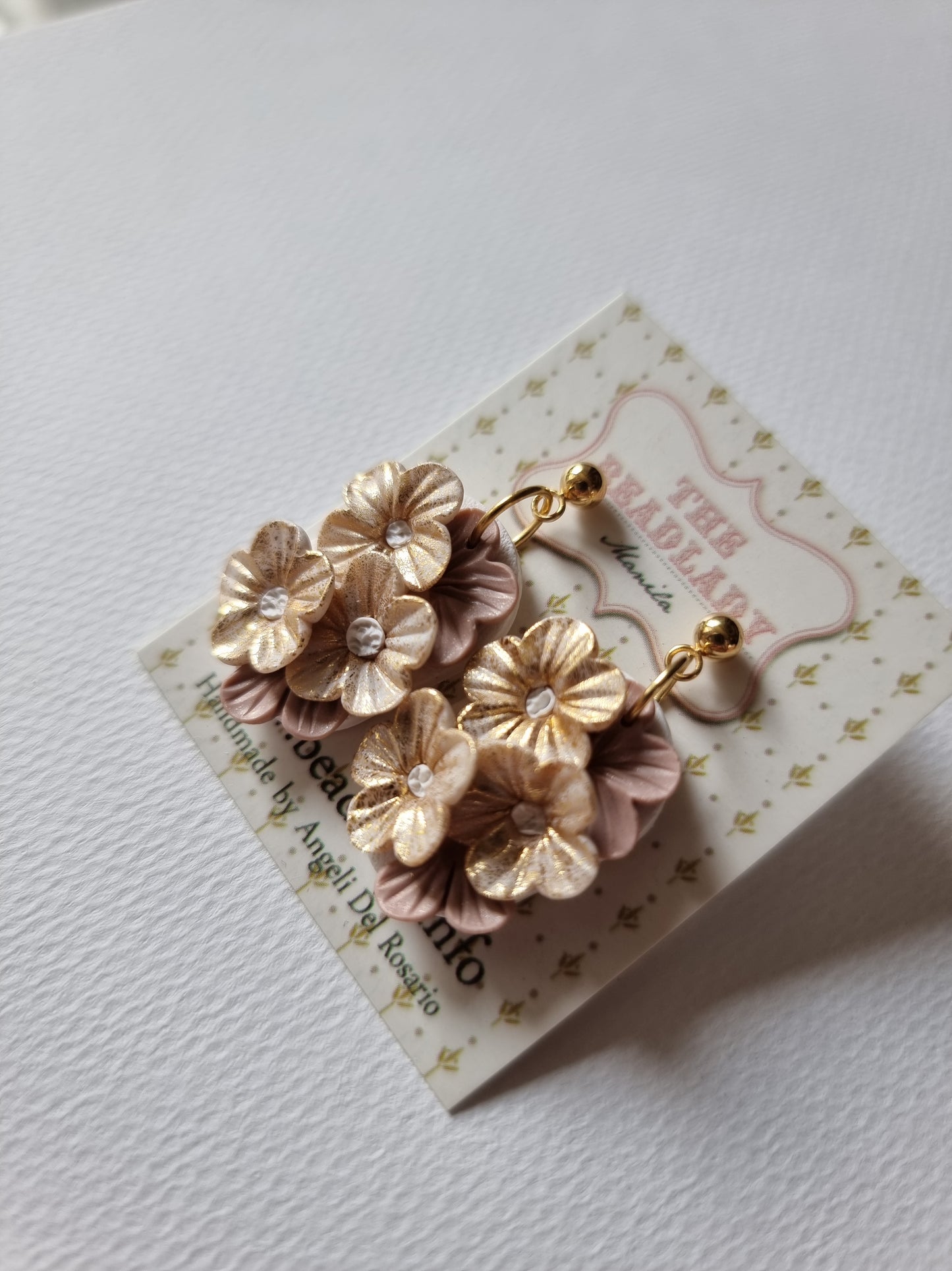 Fairytale wedding dangling earrings - Gold Dust