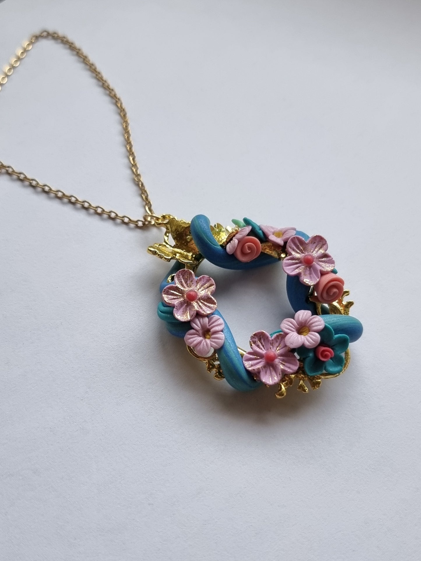 Sapphire Vine Fairytale Floral necklace