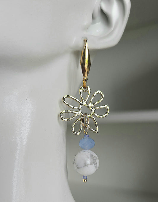 Bejewelled Beauty drop earrings - Howlite