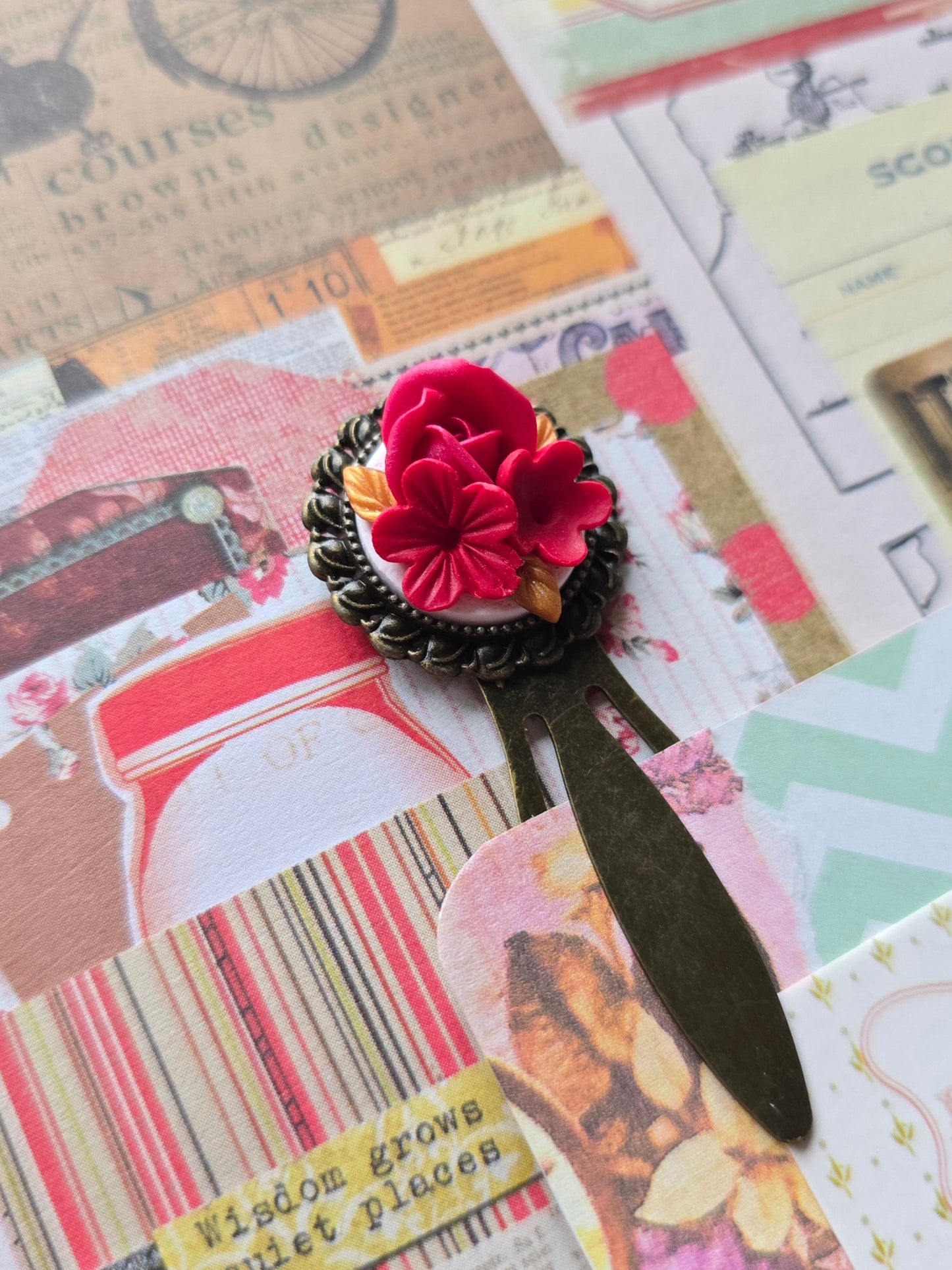 Scarlet Blooms Bookmark
