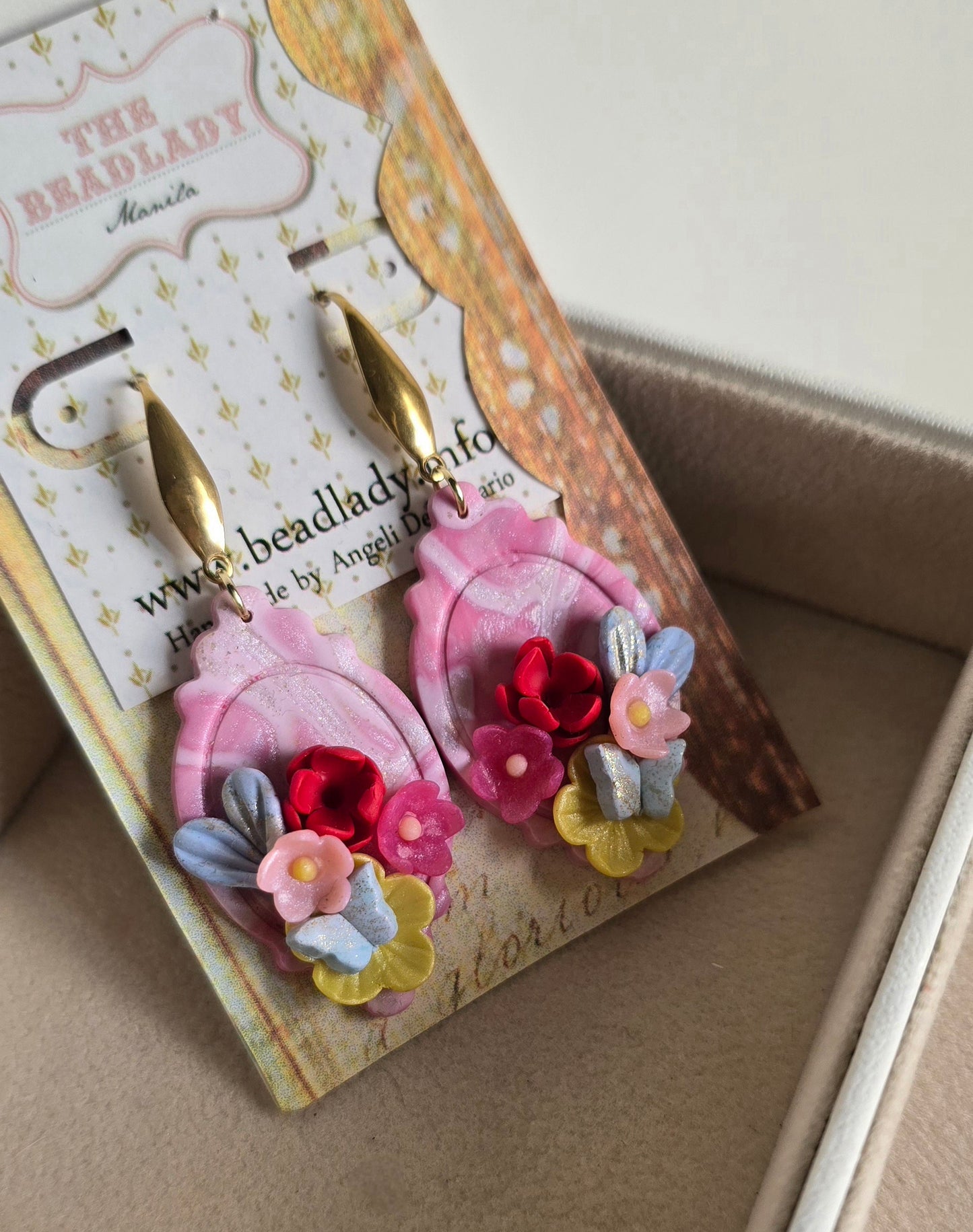 Fairytale Floral Colorburst dangling earrings - Mirror Mirror