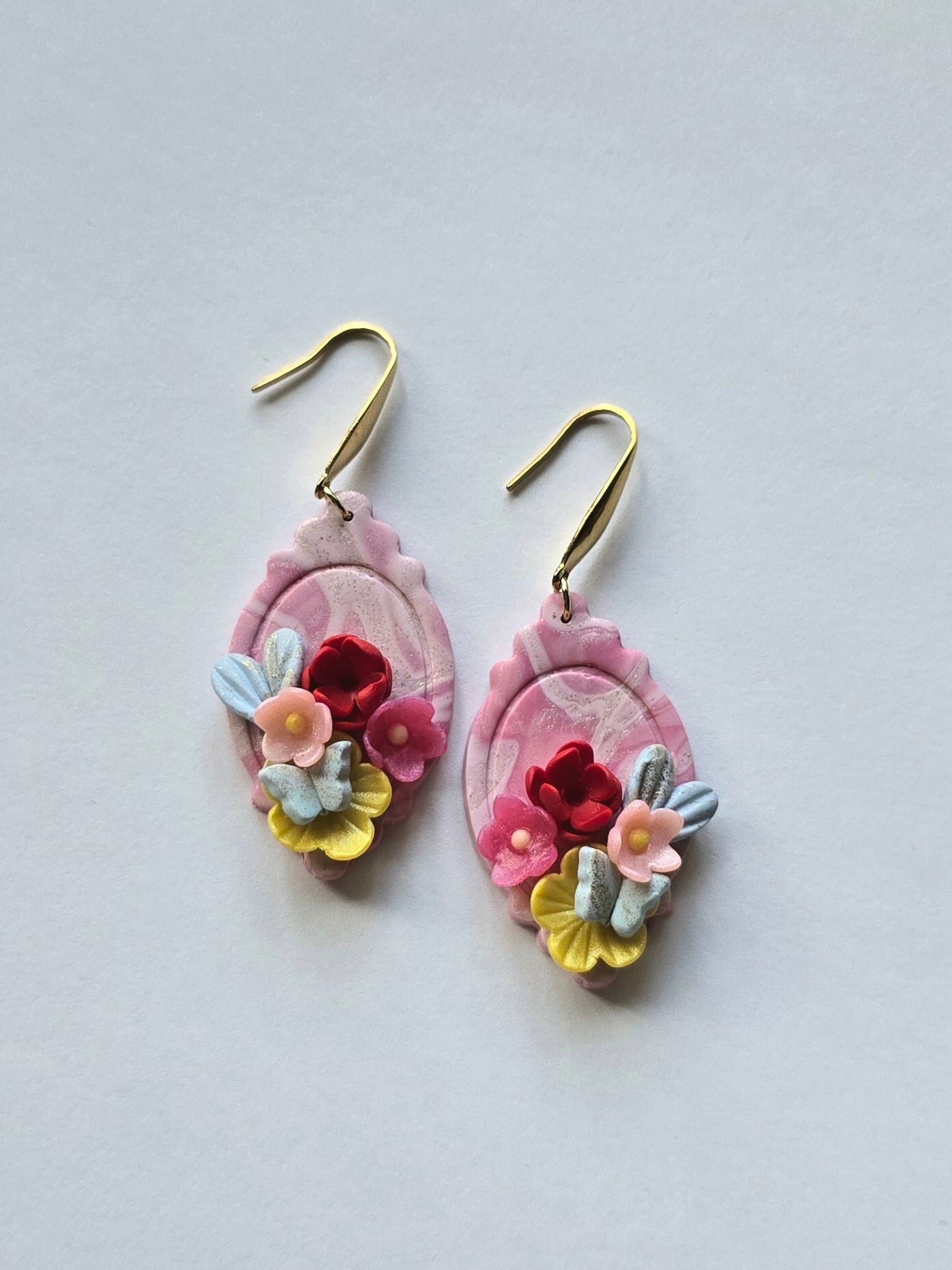 Fairytale Floral Colorburst dangling earrings - Mirror Mirror