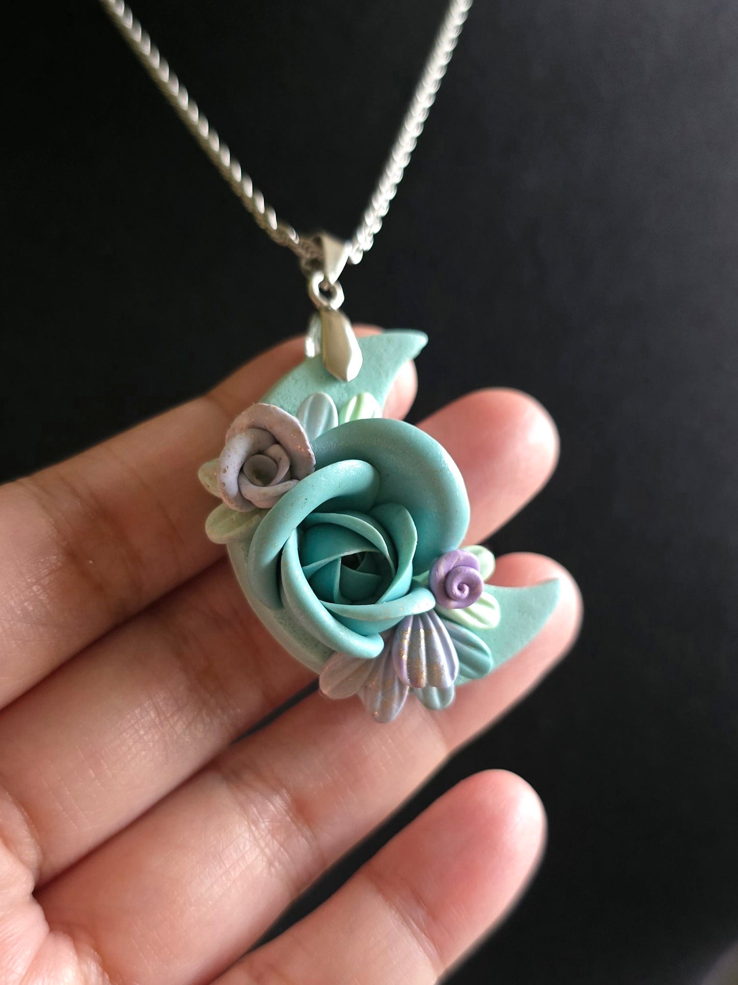 Moon Necklace - Spring Petals