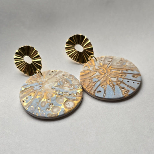 Sea Nymph Mokume Gane dangling earrings