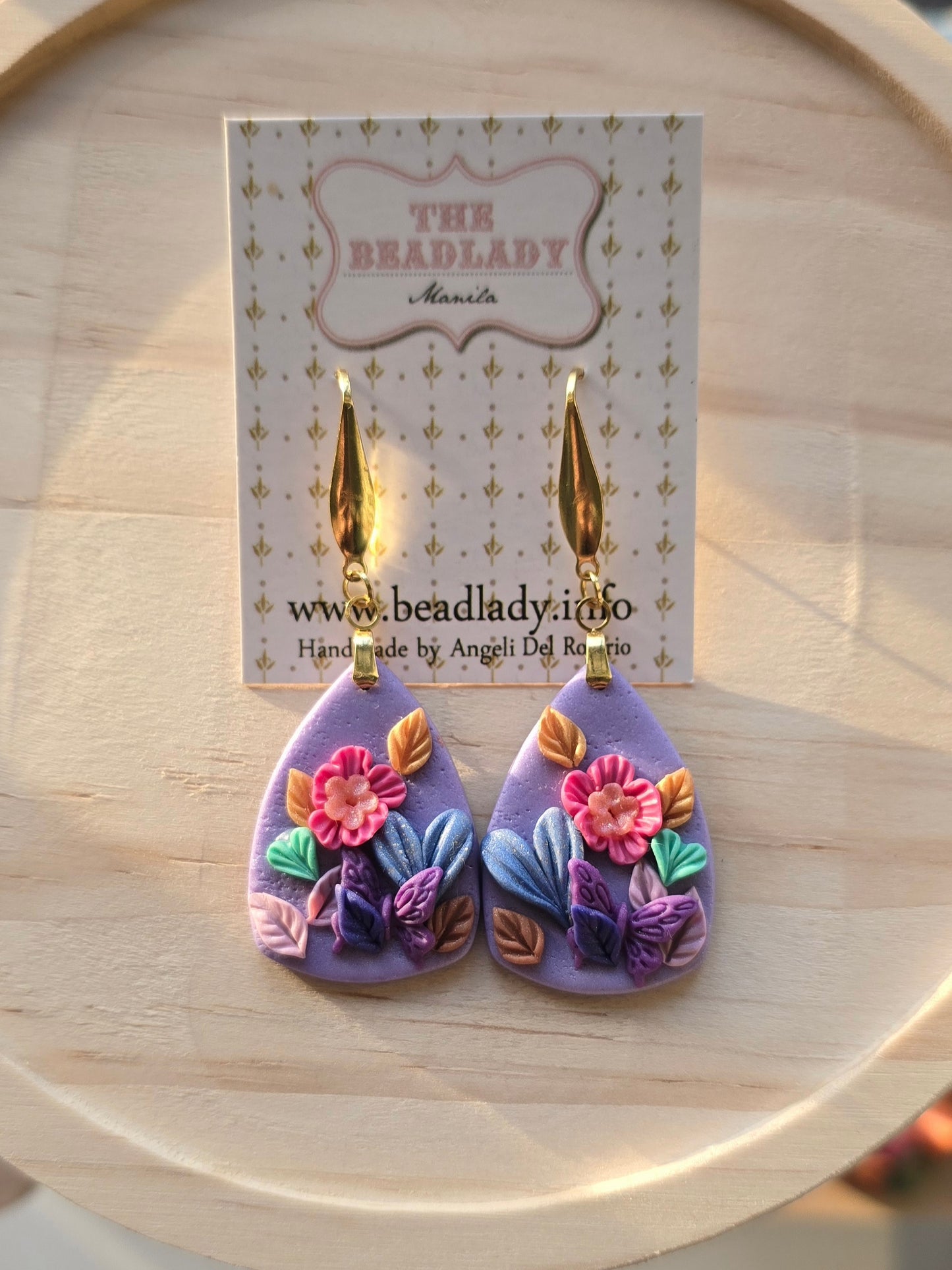 Whimsydew Midi dangling earrings - Purple Butterfly