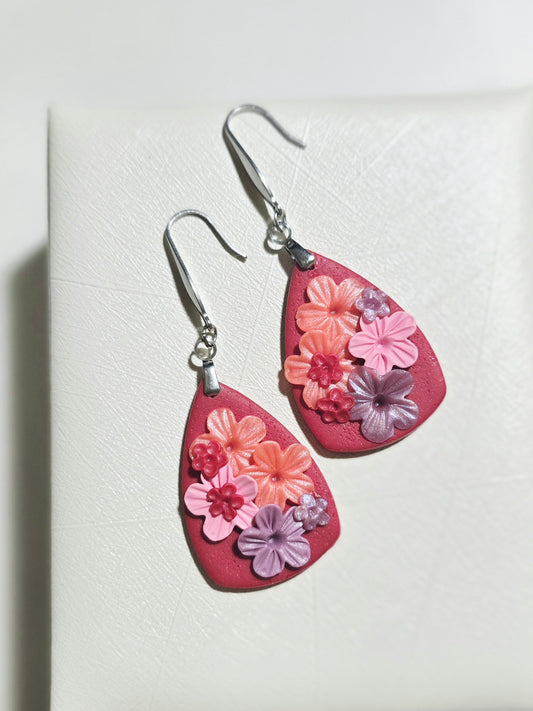 Whimsydew Midi dangling earrings - red and orange