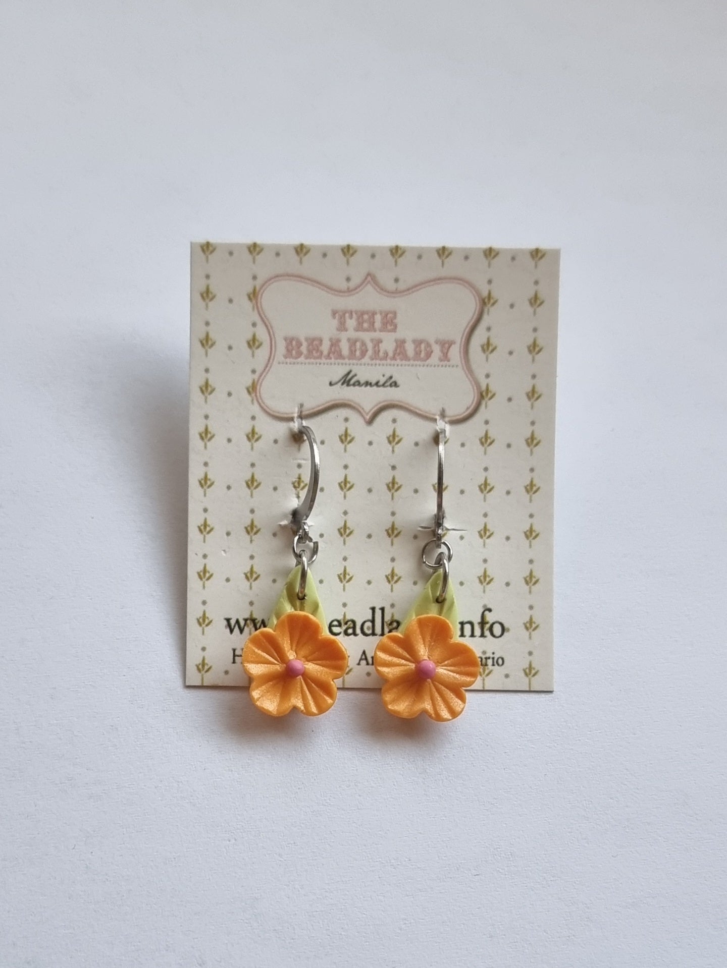 Orange & Pink Dot Fairydrops Dangling Earrings