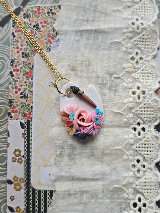 Painter's Palette polymer clay necklace handmade in the Philippines by Angeli Del Rosario