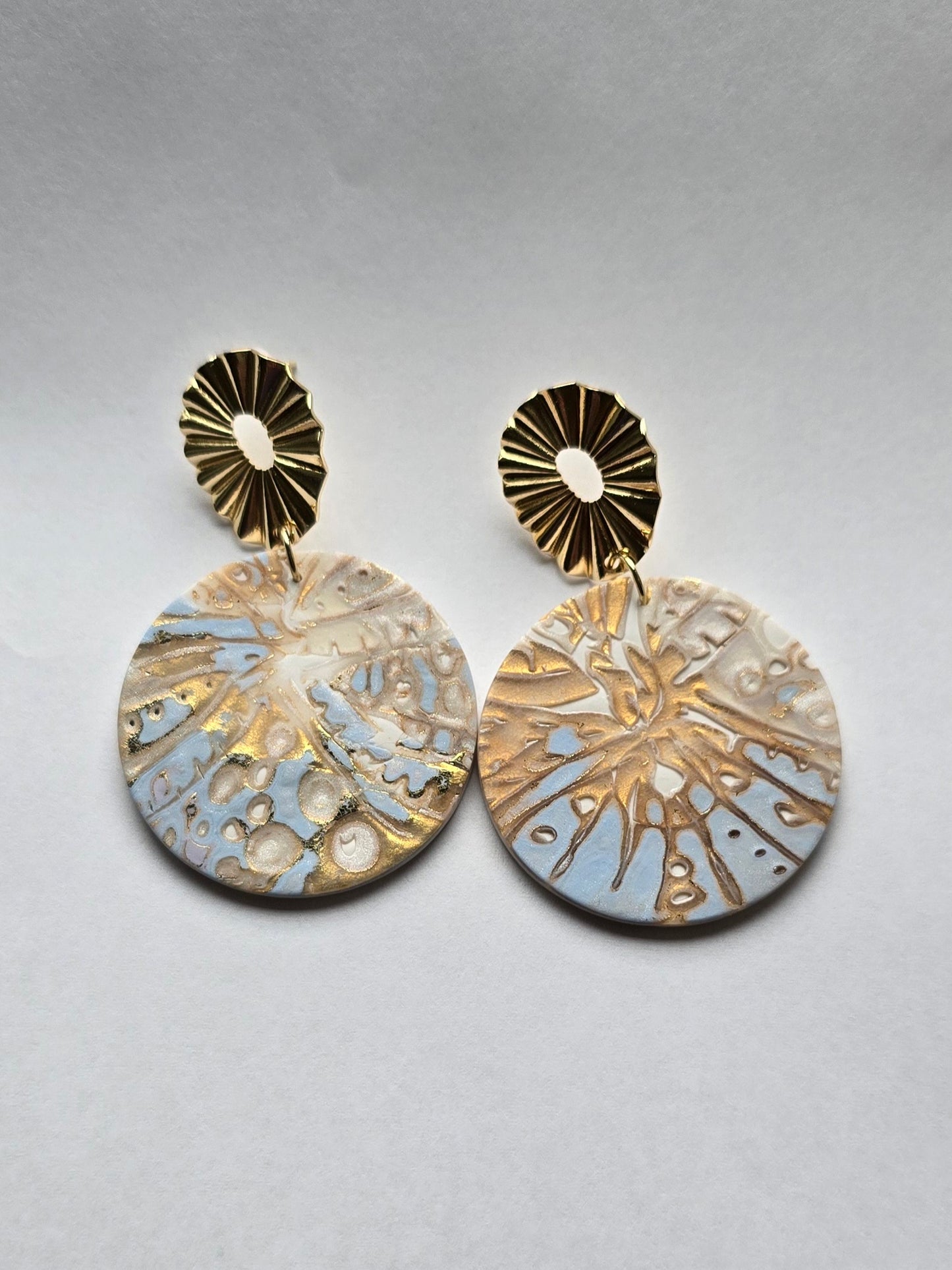 Sea Nymph Mokume Gane dangling earrings