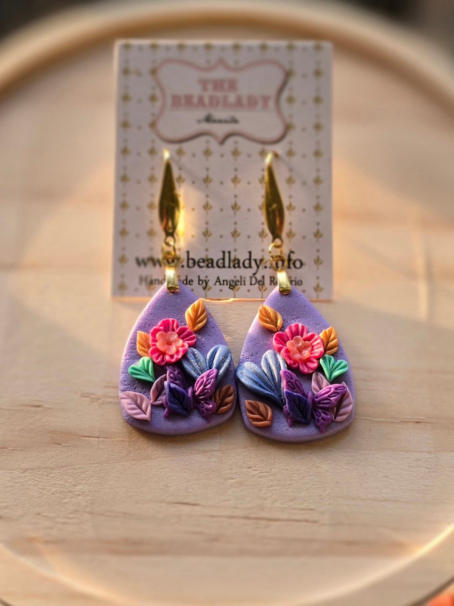 Whimsydew Midi dangling earrings - Purple Butterfly