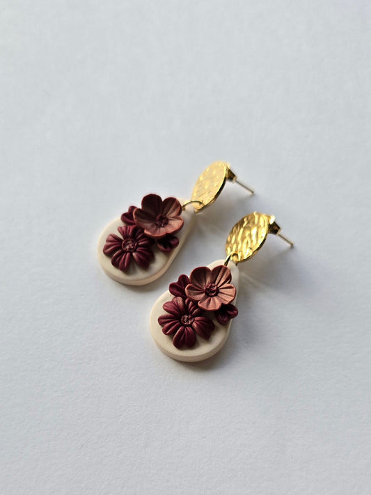 Whimsydew dangling earrings - Cinnamon florals