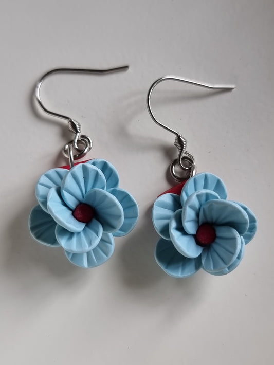 Blue Blossom dangling earrings
